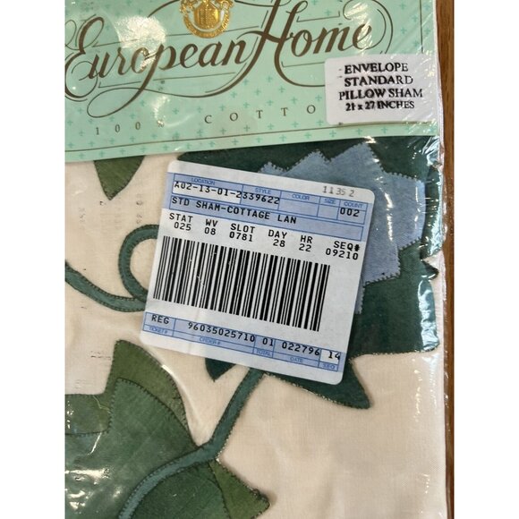 European Home Pillow Sham Cottage Lane Vintage 1996 - Picture 4 of 4